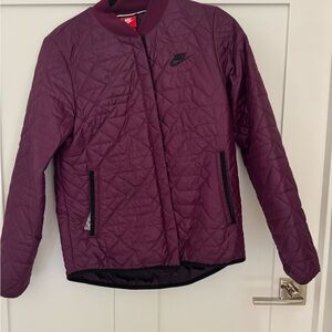 Nike Quilted Jacket in Burgundy